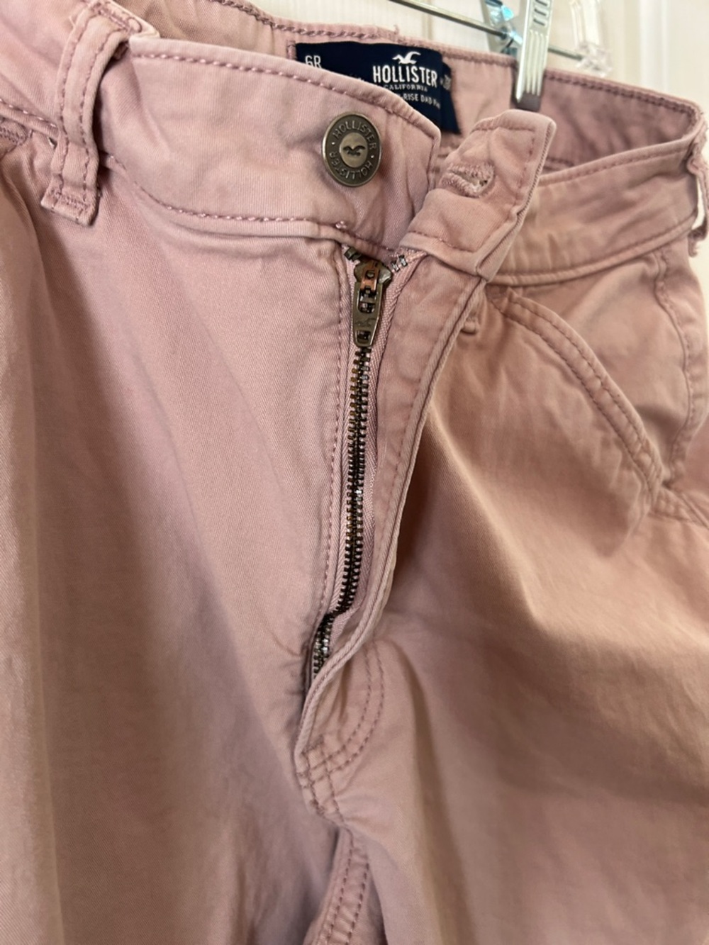Hollister Dusty Pink Ultra High Rise Dad Pant Cargo Utility Pockets - Picture 5 of 9